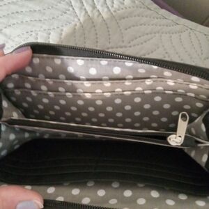 Kenneth Cole Reaction Gray Polka Dot Wallet
